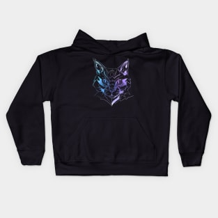 Wild Cat White on Black Kids Hoodie